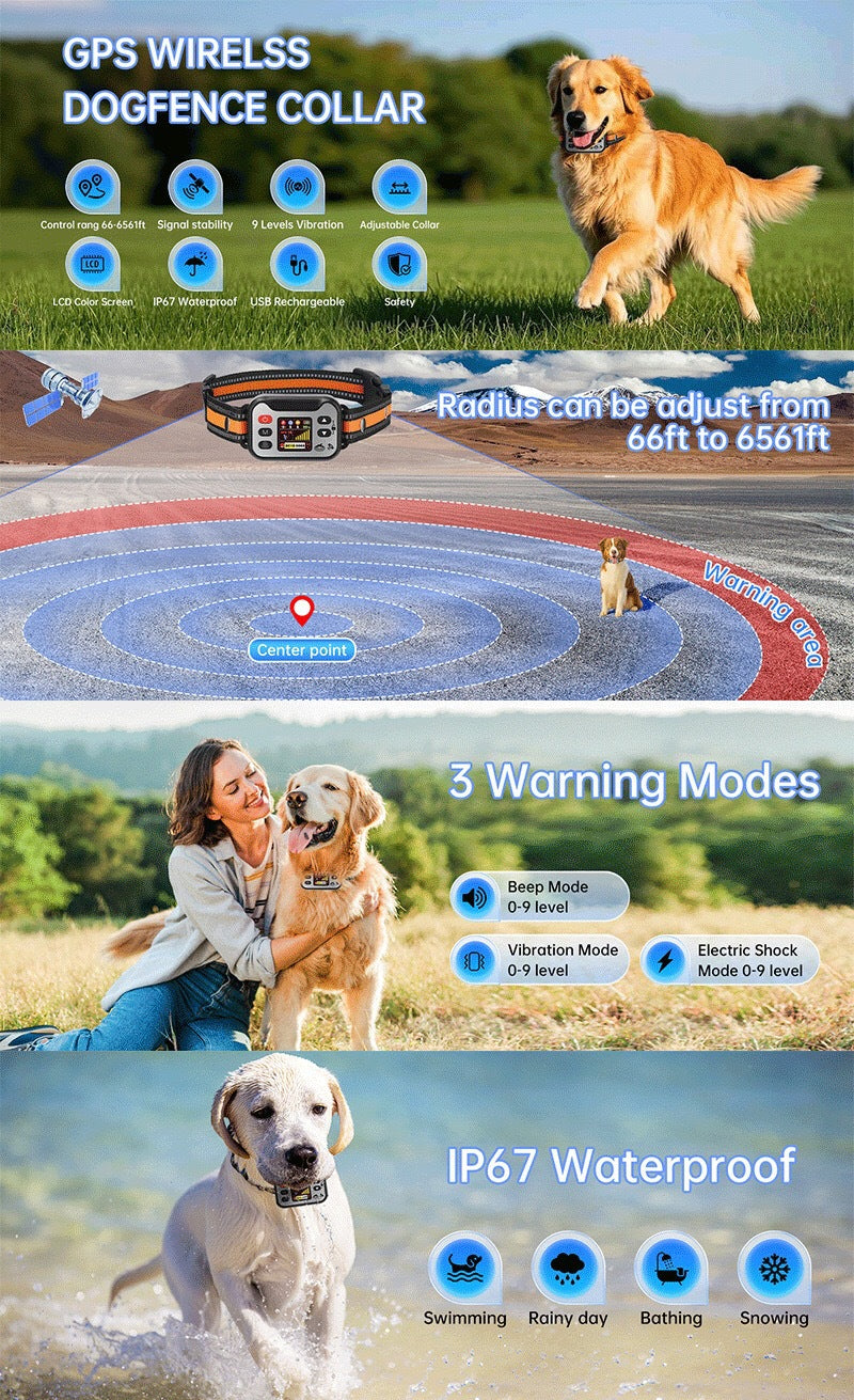 Wireless GPS dog fence collar T23S