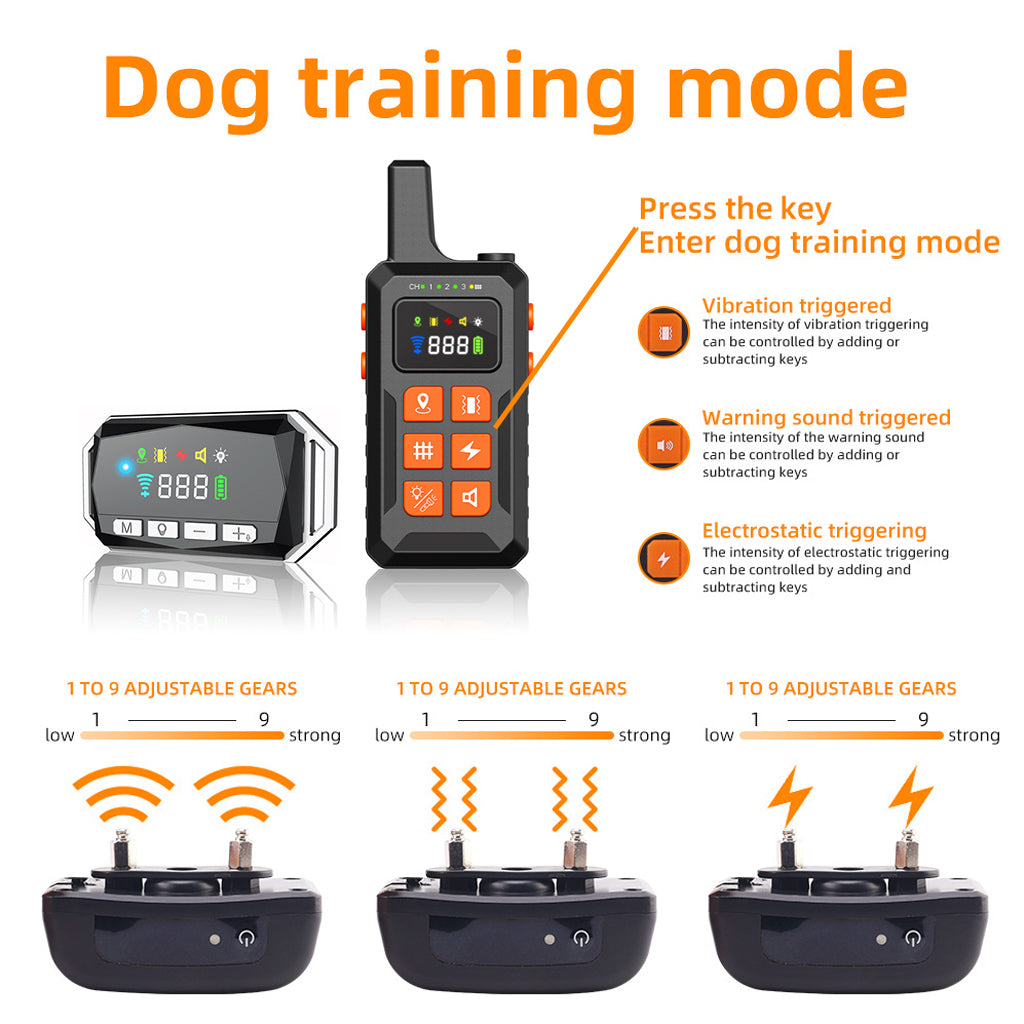 Wireless GPS Dog Fence PD100, 2-in-1 Fence & Training Collar